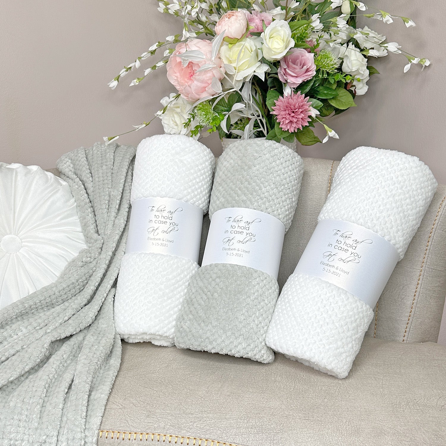 Silver Luxe Blanket Wedding Favor