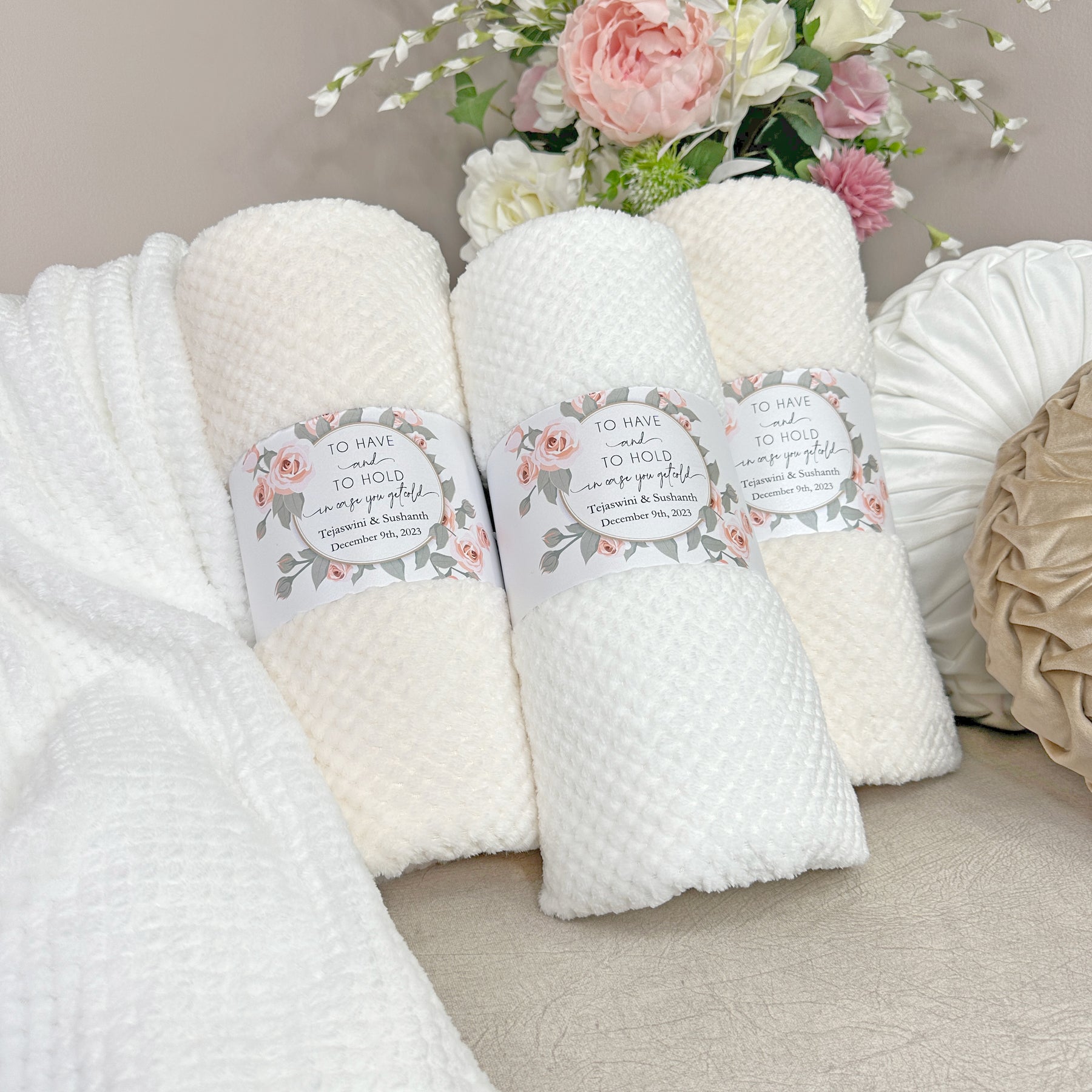 Ivory Luxe Blanket Wedding Favor