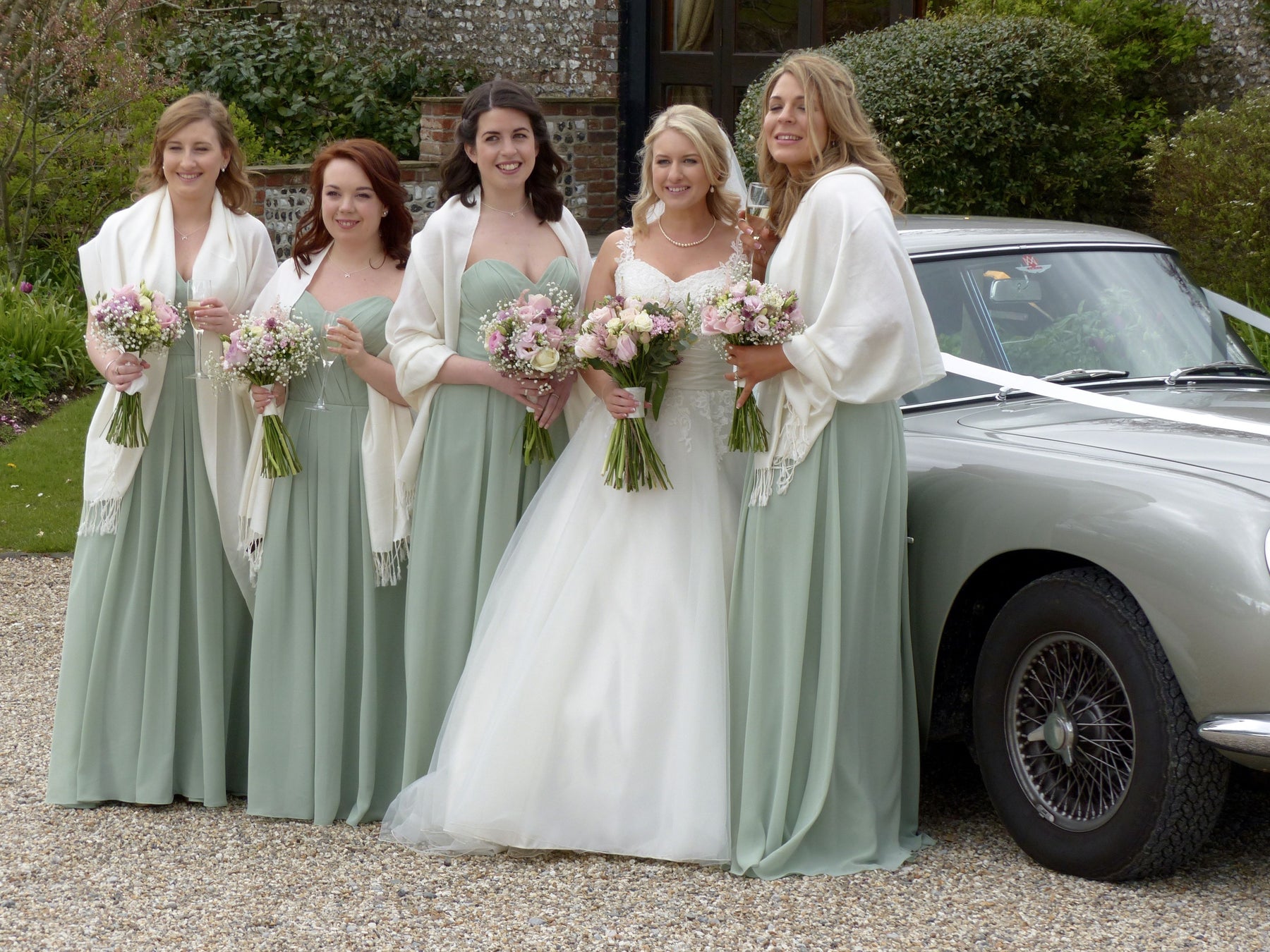 30 Sage & Ivory Pashmina Bundle Square La Fleur - Wedding Favors, Bridal Shower, Bridesmaid Gift