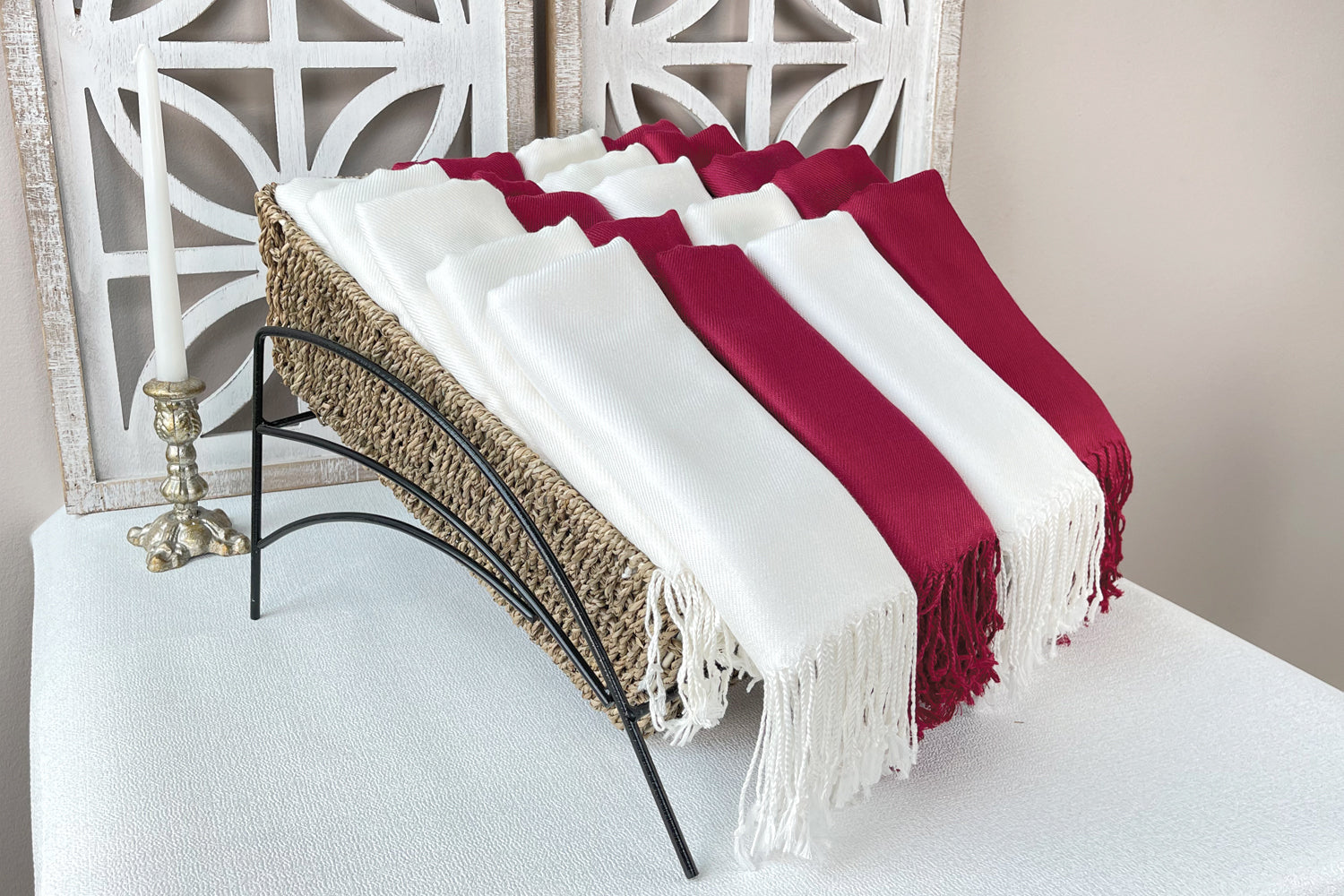 40 Pashmina Burgundy Bundle - Wedding Favors, Bridal Shower, Bridesmaid Gift, Corporate Gift