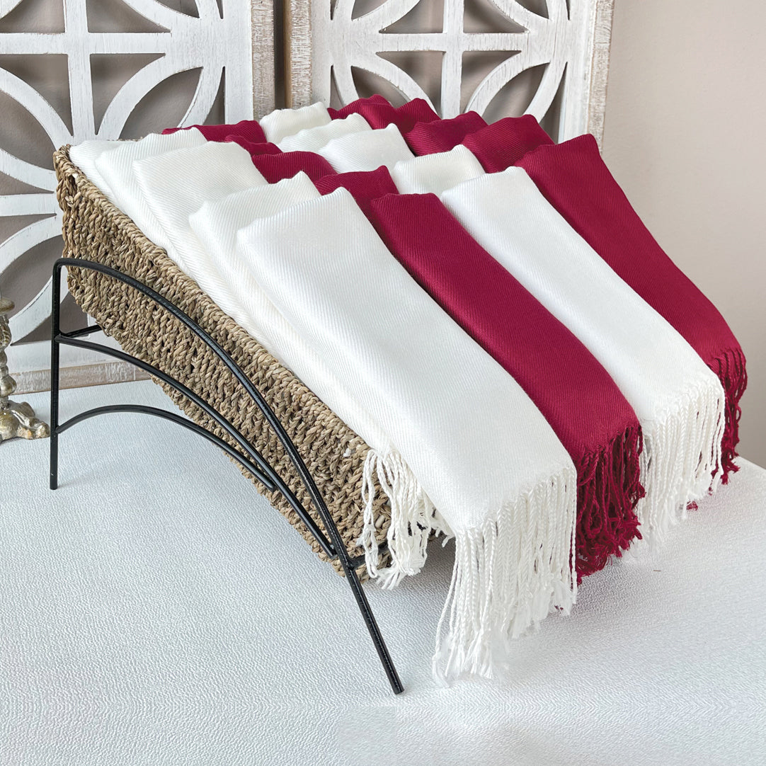 40 Pashmina Burgundy Bundle - Wedding Favors, Bridal Shower, Bridesmaid Gift, Corporate Gift