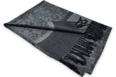 Slate Black Paisley Pashmina Scarf