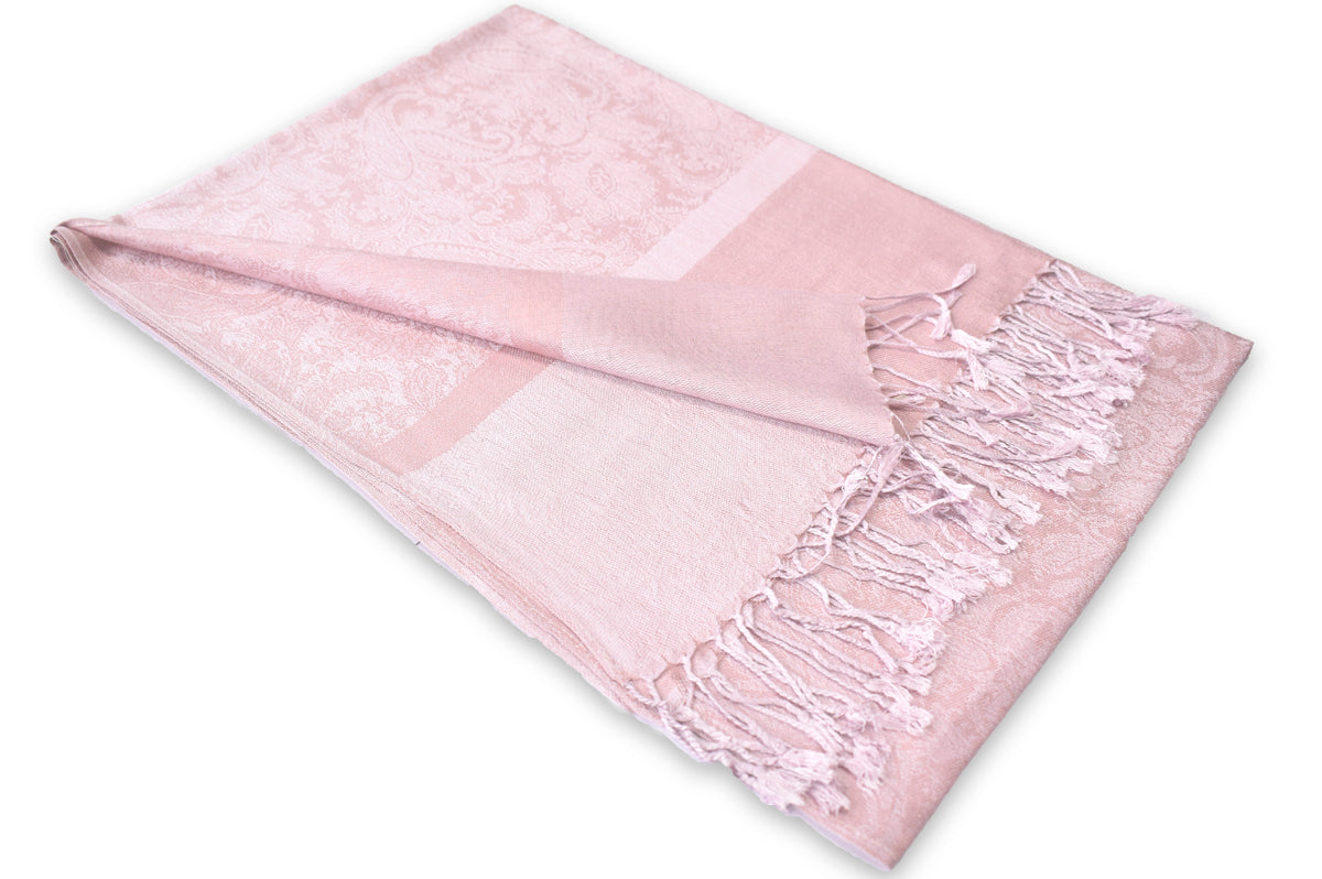 Pink Blush Paisley Pashmina Scarf Wedding Favors1