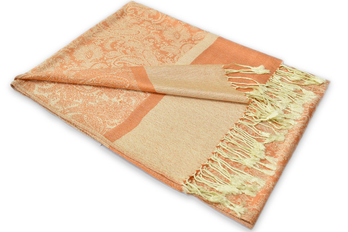 Cantaloupe Honey Paisley Pashmina Scarf