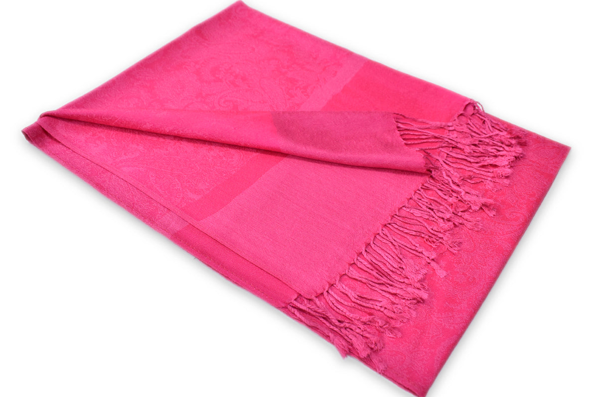 Fuscia Paisley Pashmina Scarf