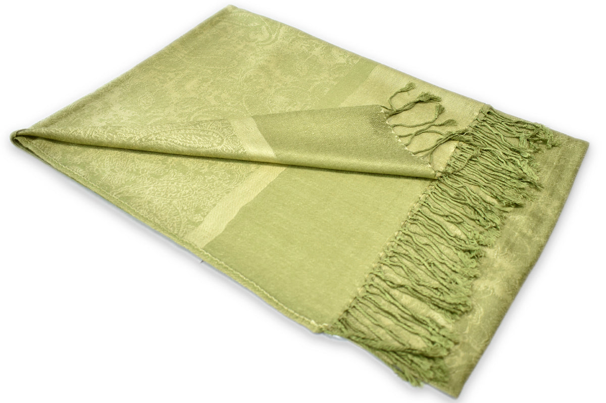 Olive Paisley Pashmina Scarf