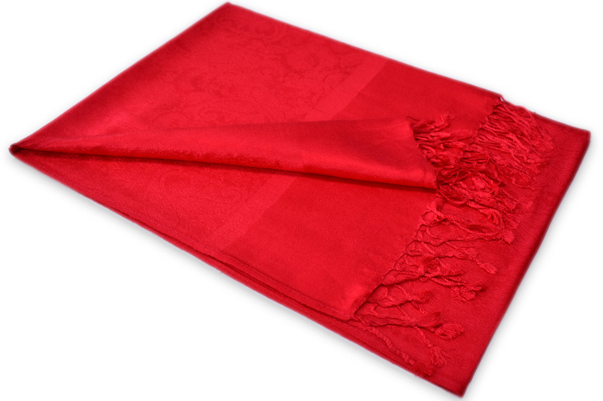 Red Paisley Pashmina Scarf