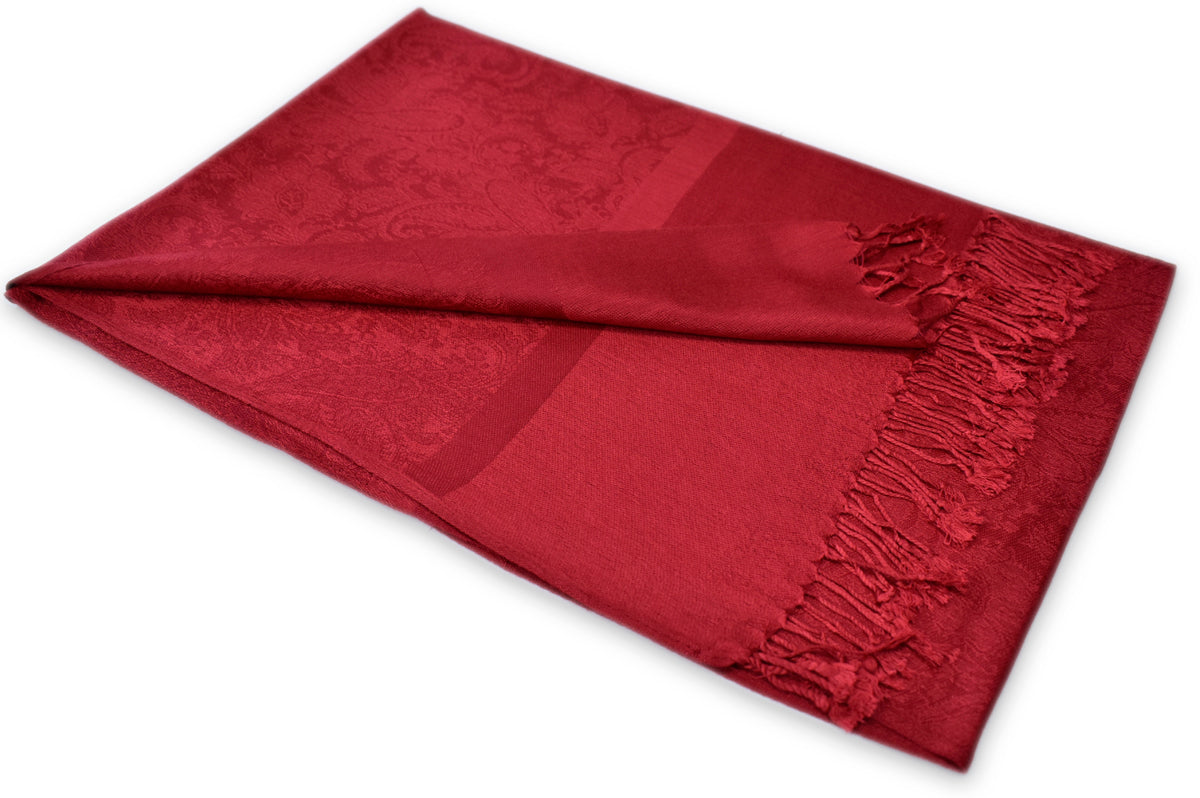 Ruby Paisley Pashmina Scarf