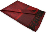 Crimson Black Paisley Pashmina Scarf