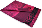 Hot Pink Black Paisley Pashmina Scarf
