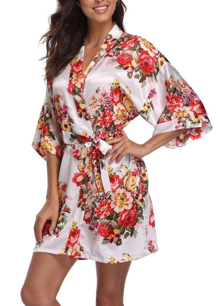 White Baroque Floral Robe - Reception Flip Flops