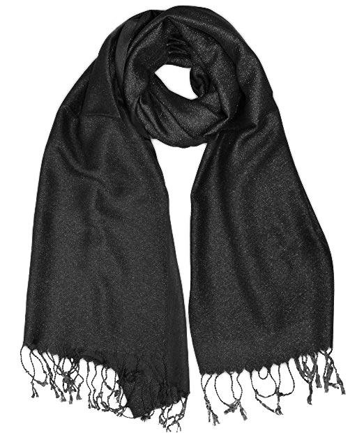 Black Metallic Pashmina Scarf