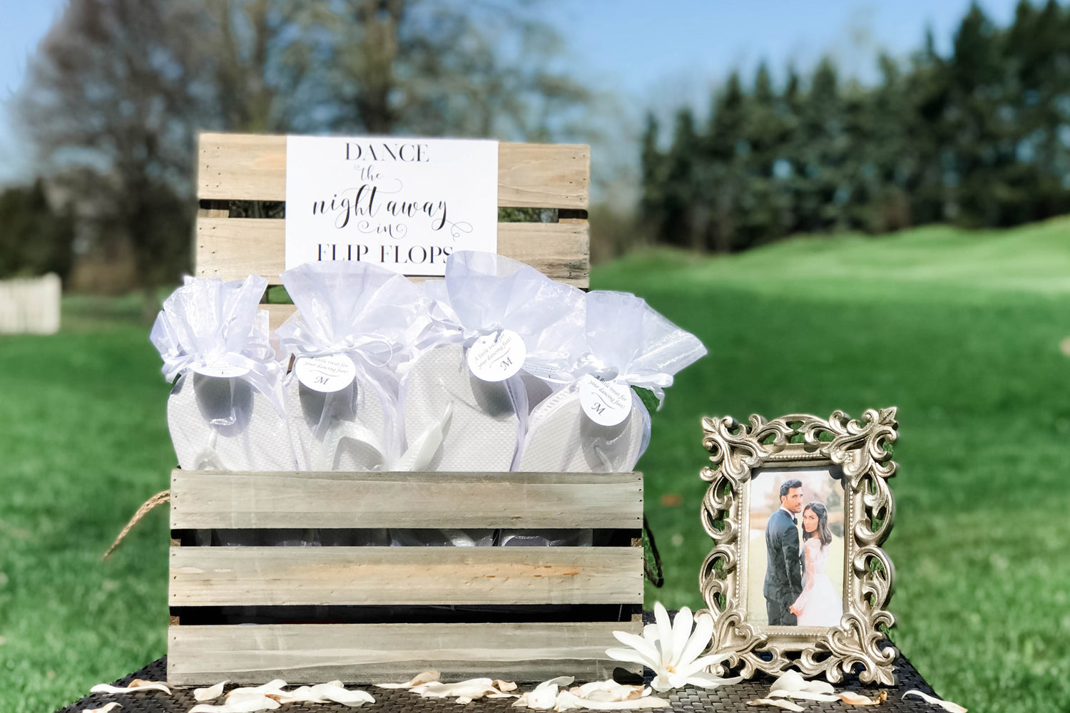 Antique Crate Bulk Flip Flop Kit Wedding Favors