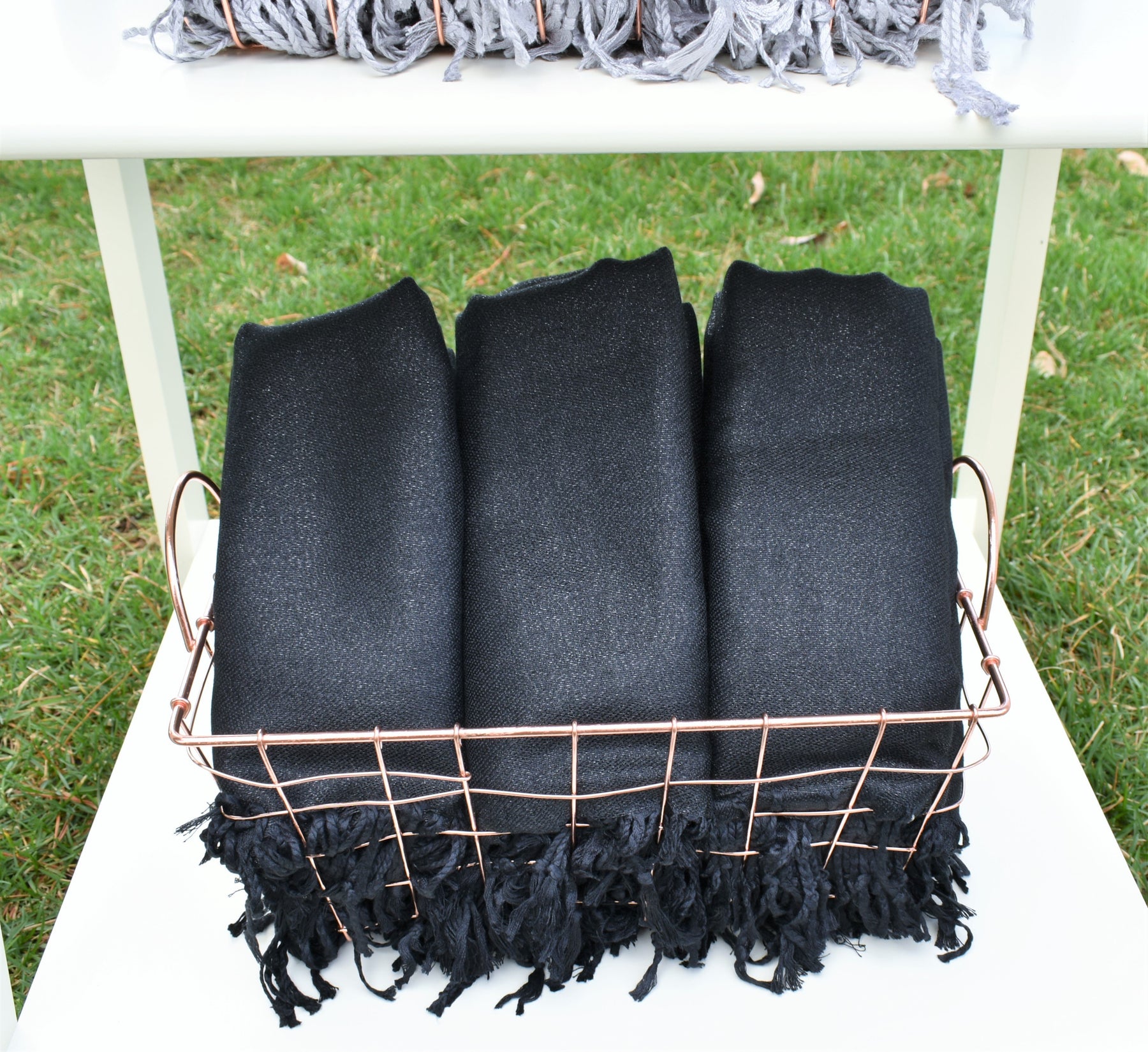 Black Metallic Pashmina Scarf