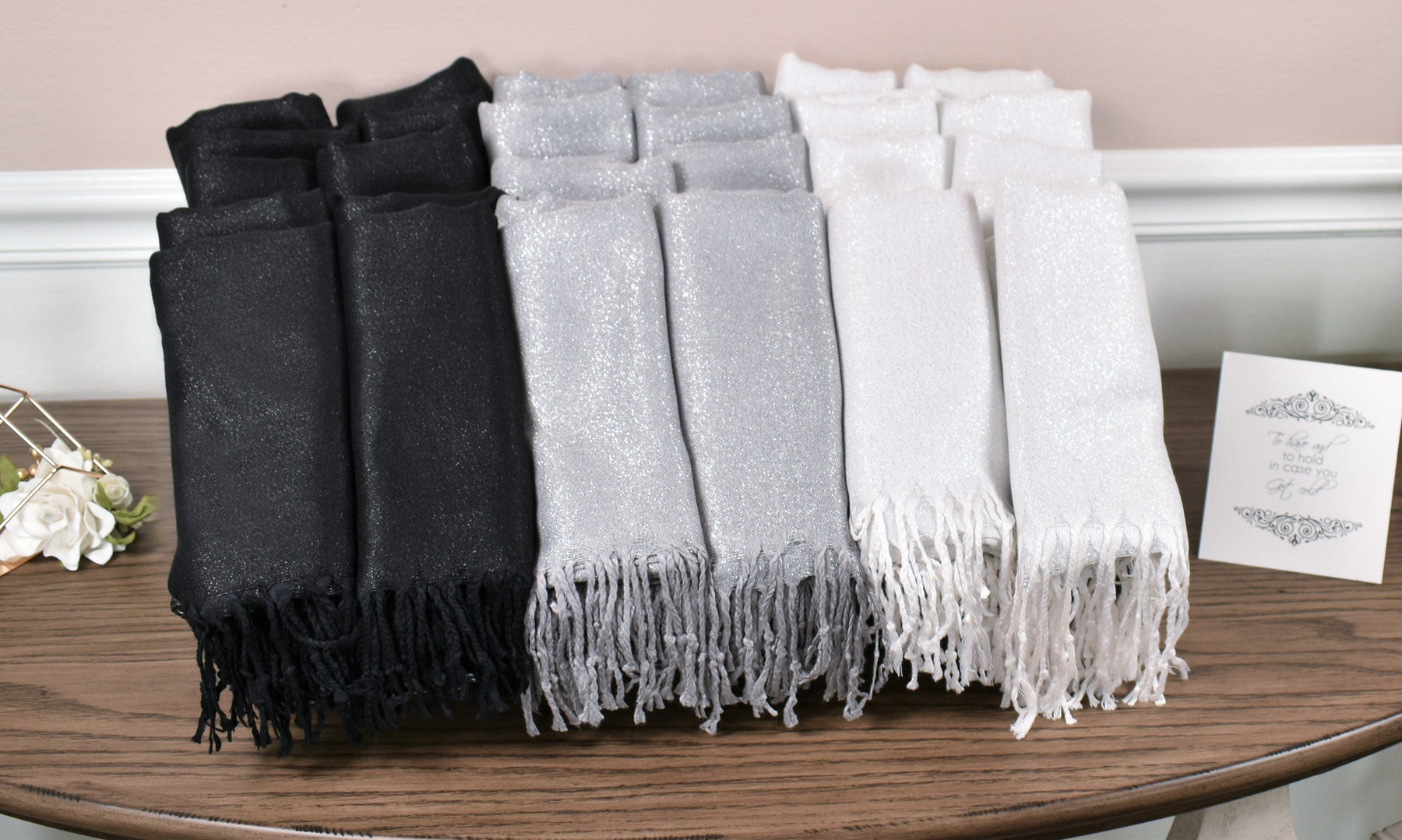 Black Metallic Pashmina Scarf