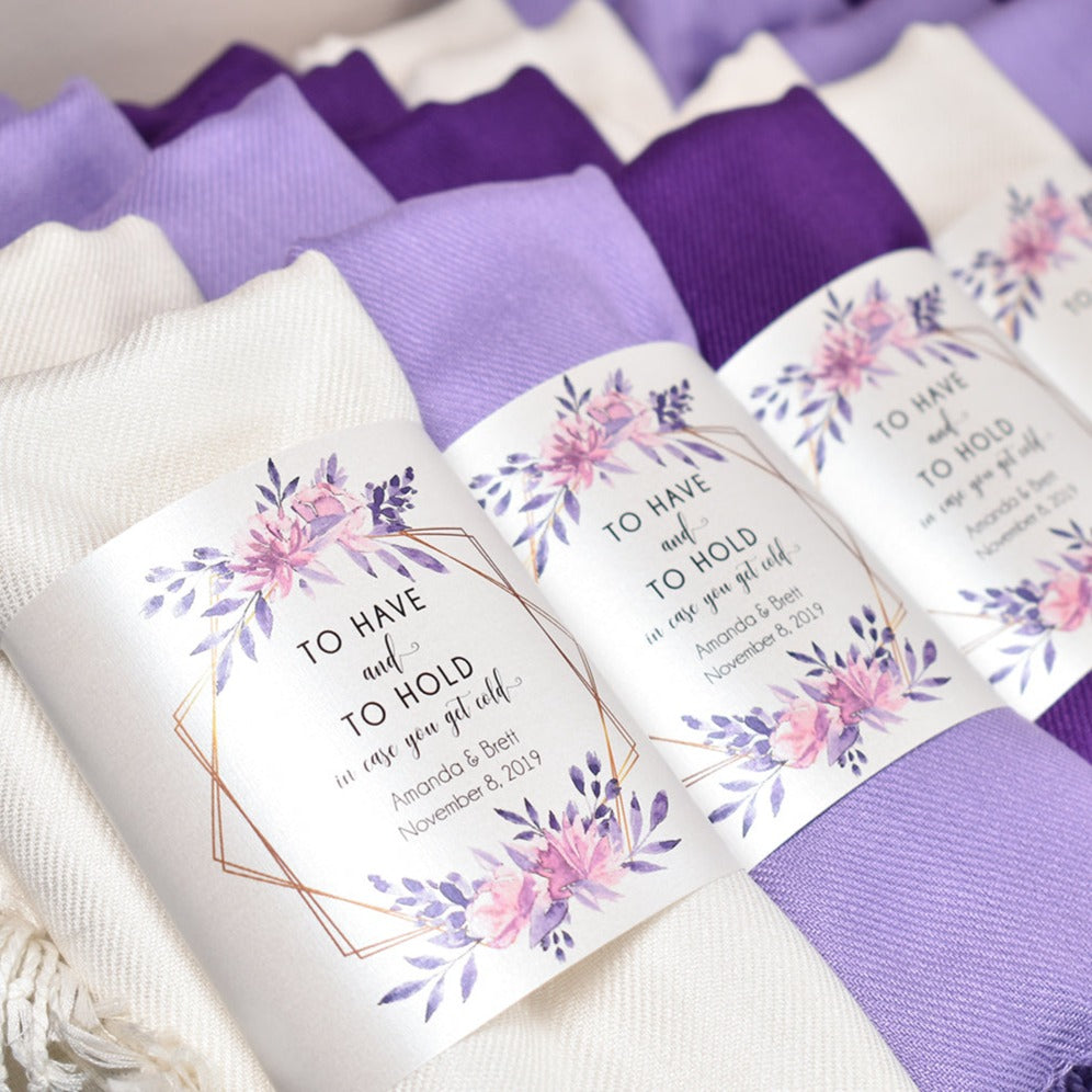 Purple Dhalia 30 Pashmina Shawls & Bands - Wedding Favors, Bridal Shower, Bridesmaid Gift