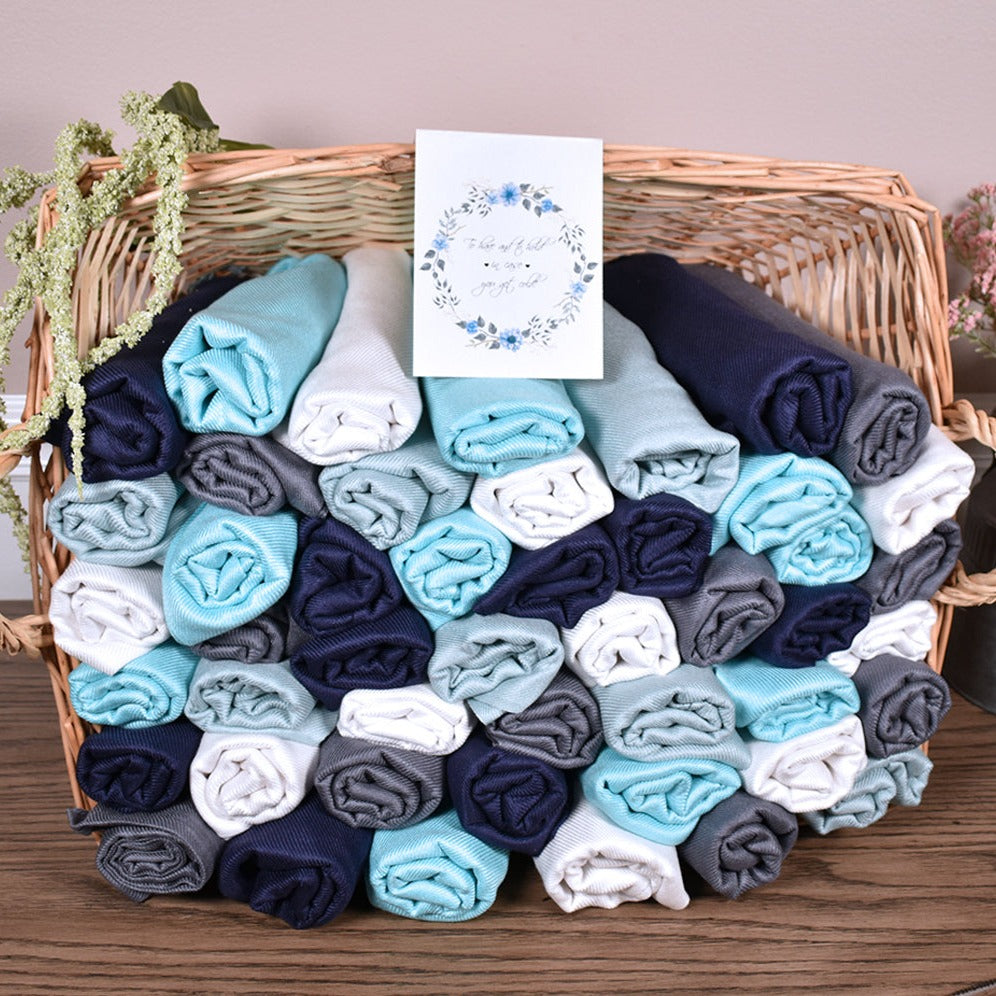 Blues 50 Pashmina Shawls - Wedding Favors, Bridal Shower, Bridesmaid Pashmina Gift