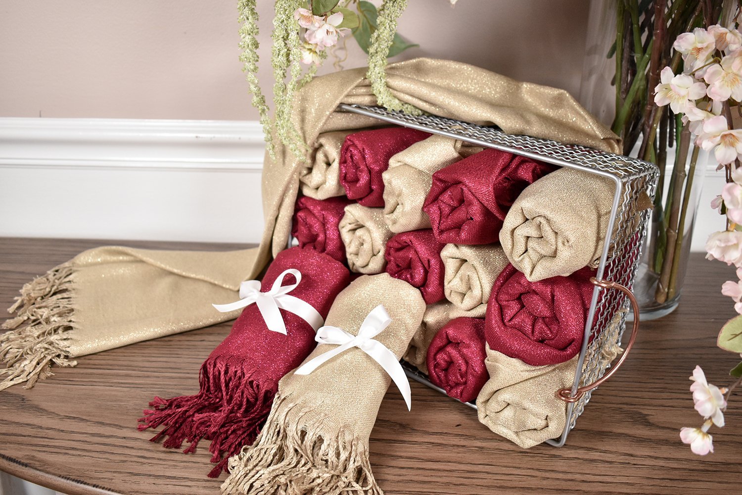 Gold Metallic Pashmina Scarf