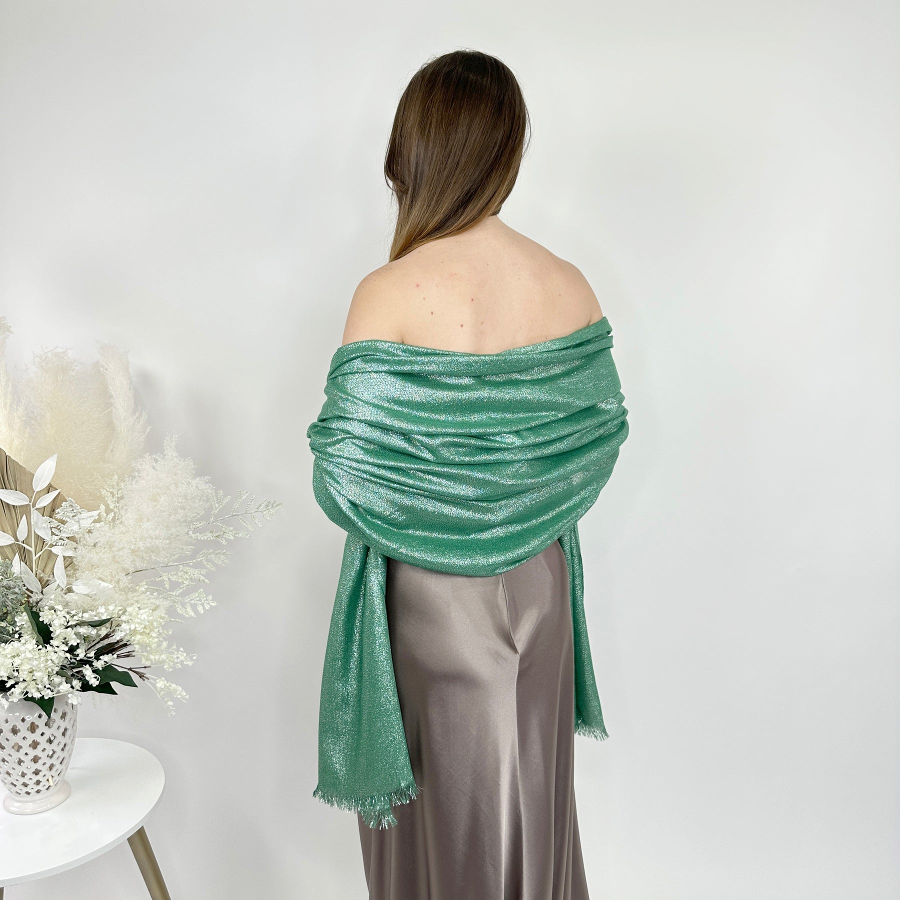 Emerald Metallic Luxury Shawl