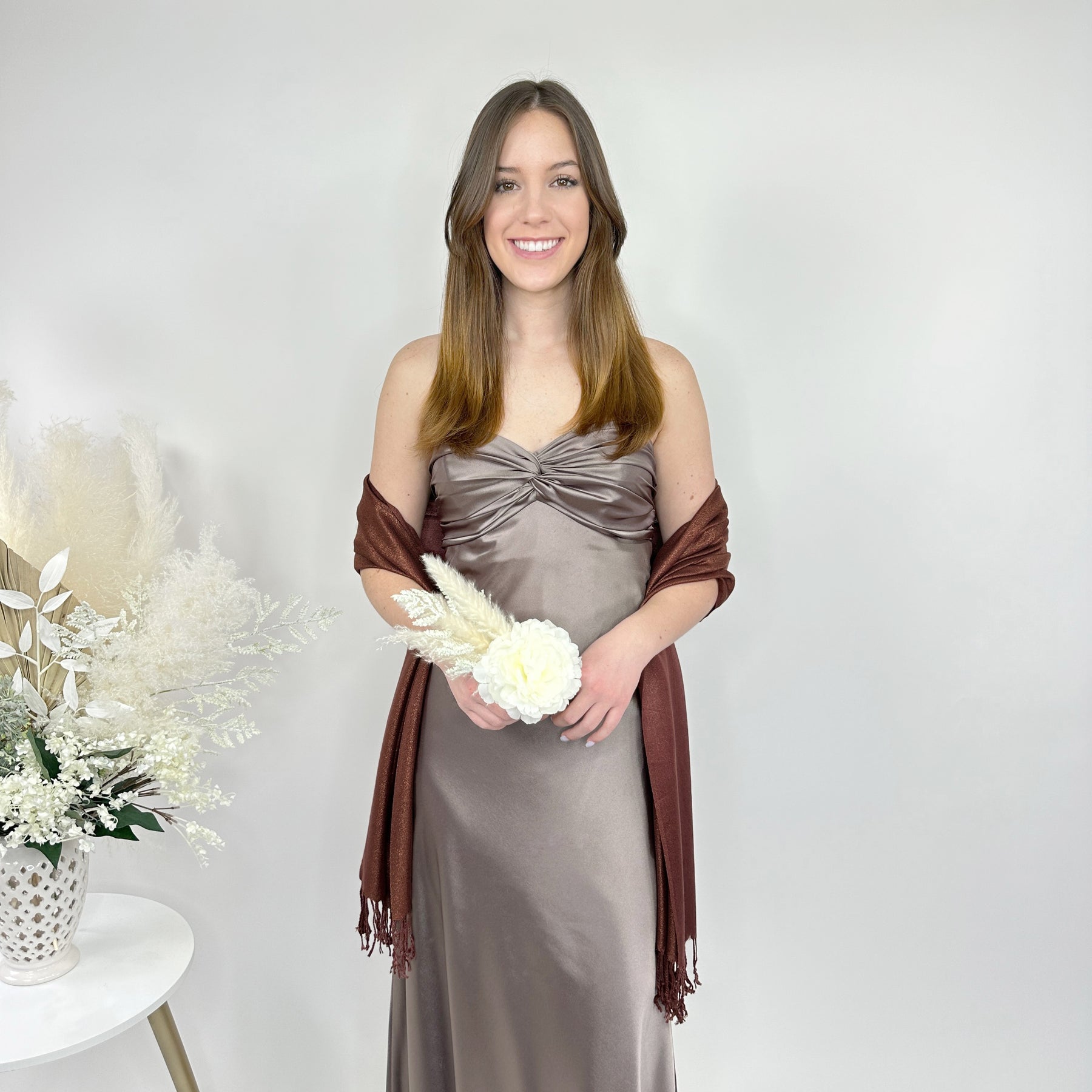 Copper Metallic Pashmina Scarf