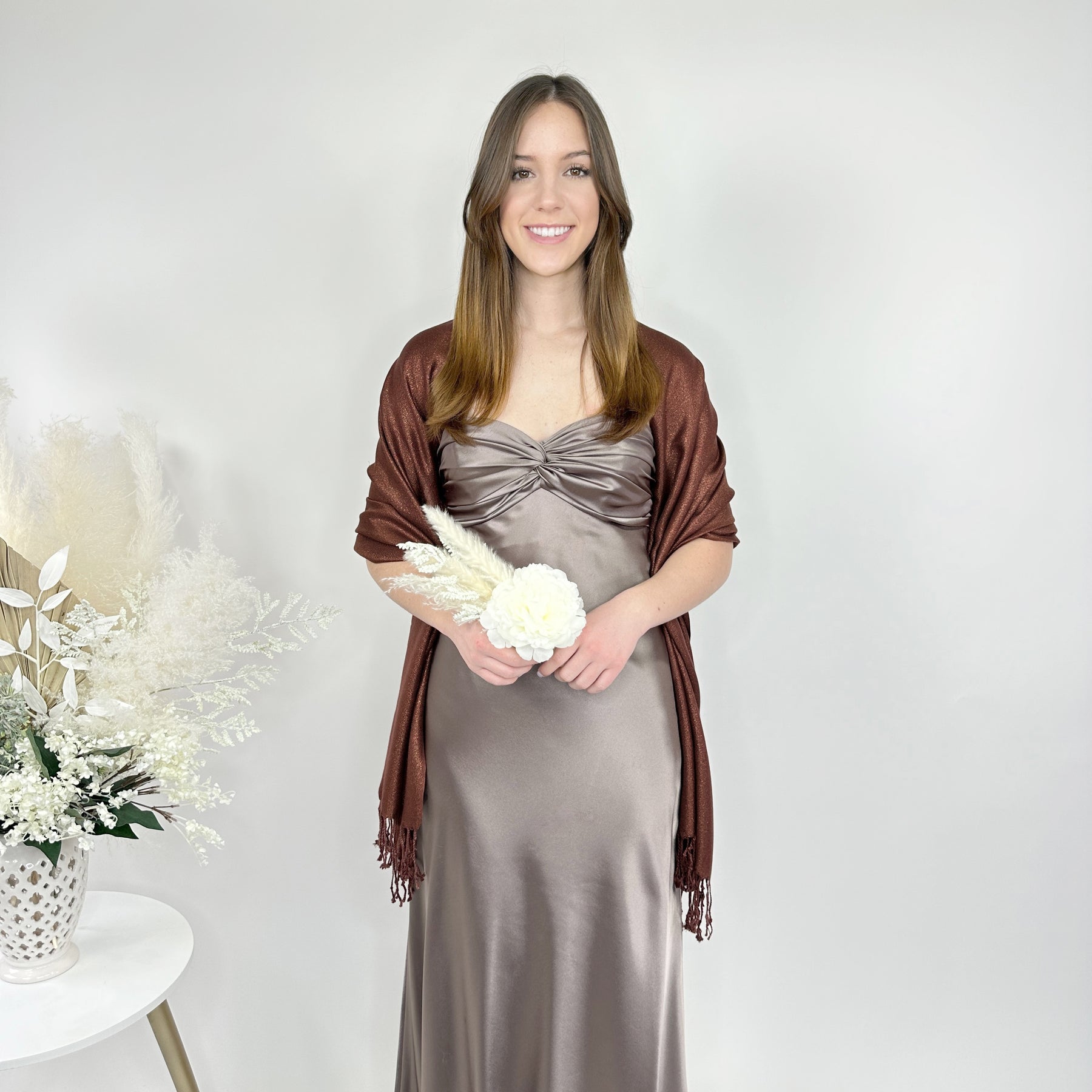 Copper Metallic Pashmina Scarf