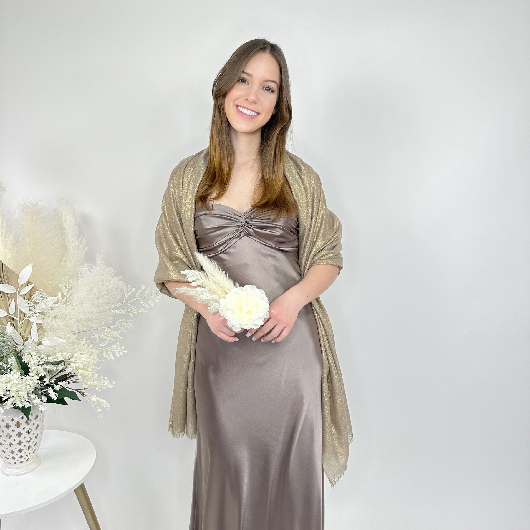 Gold Metallic Luxury Shawl