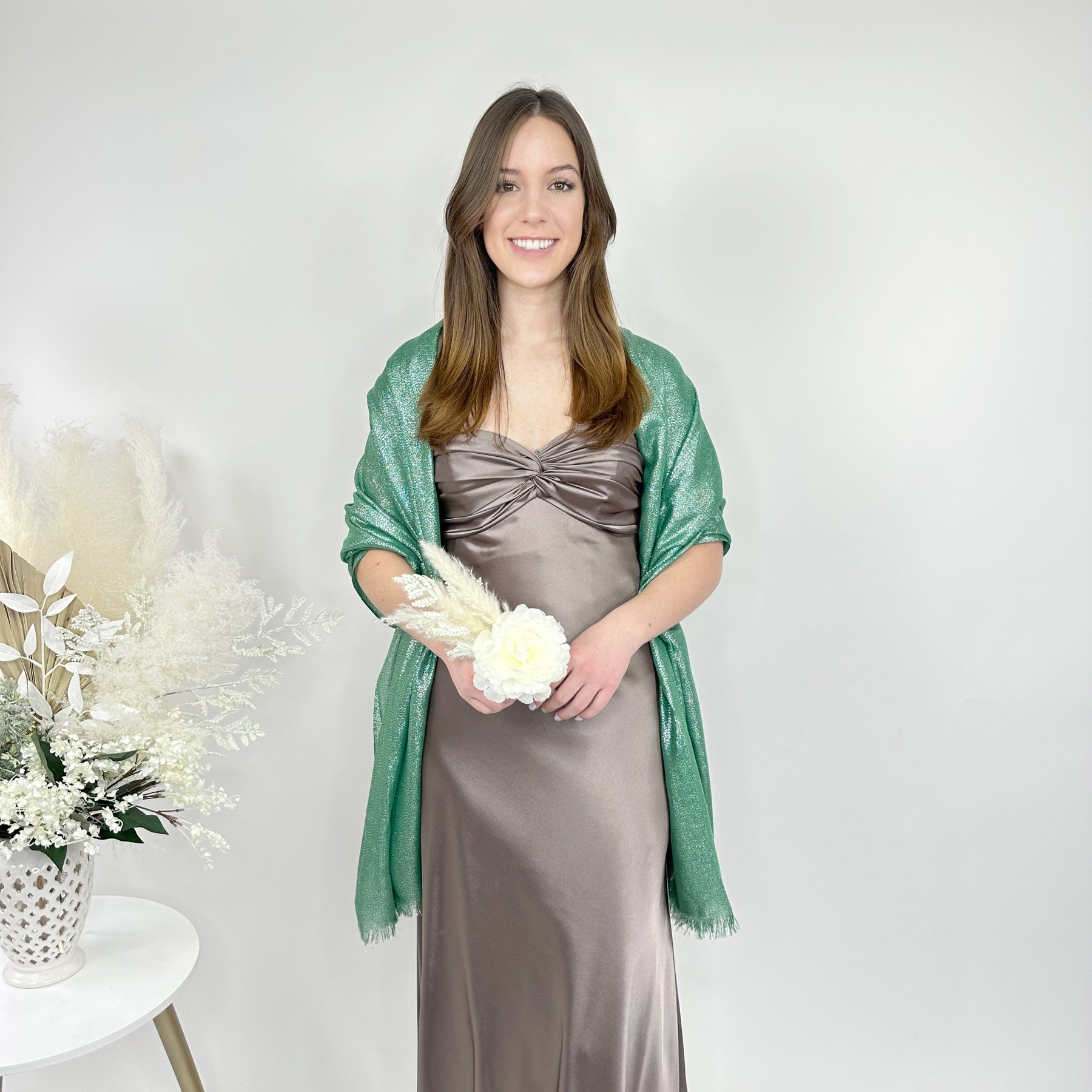 Emerald Metallic Luxury Shawl