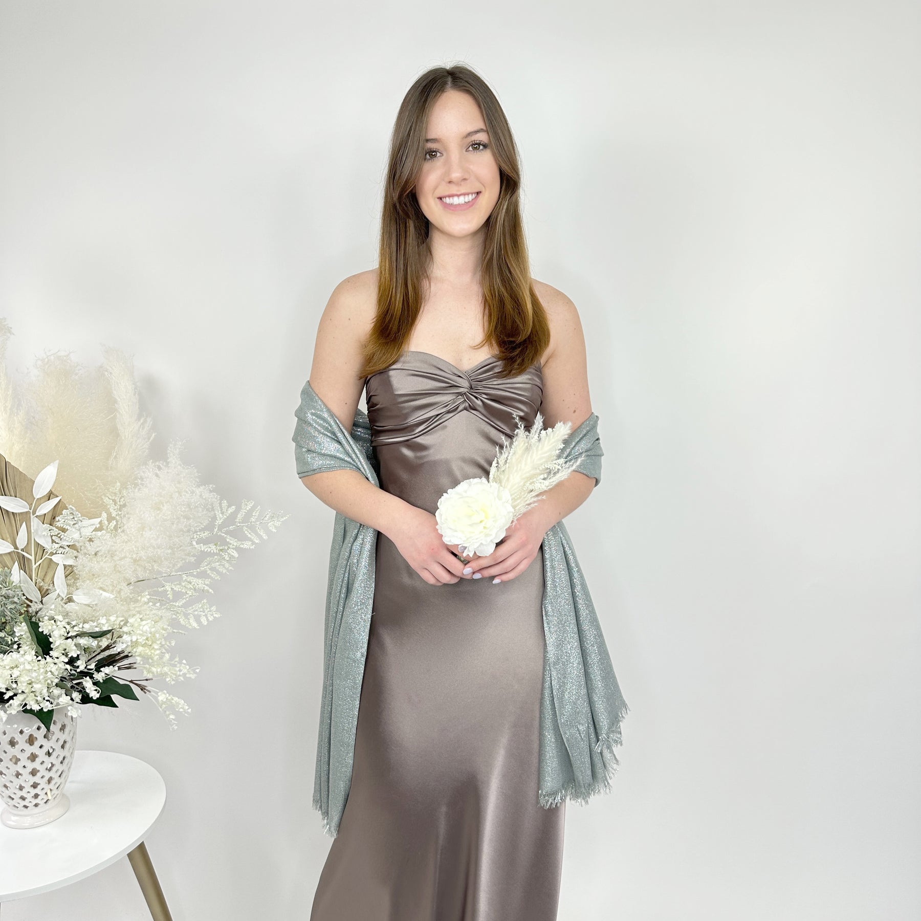Silver Metallic Luxury Shawl