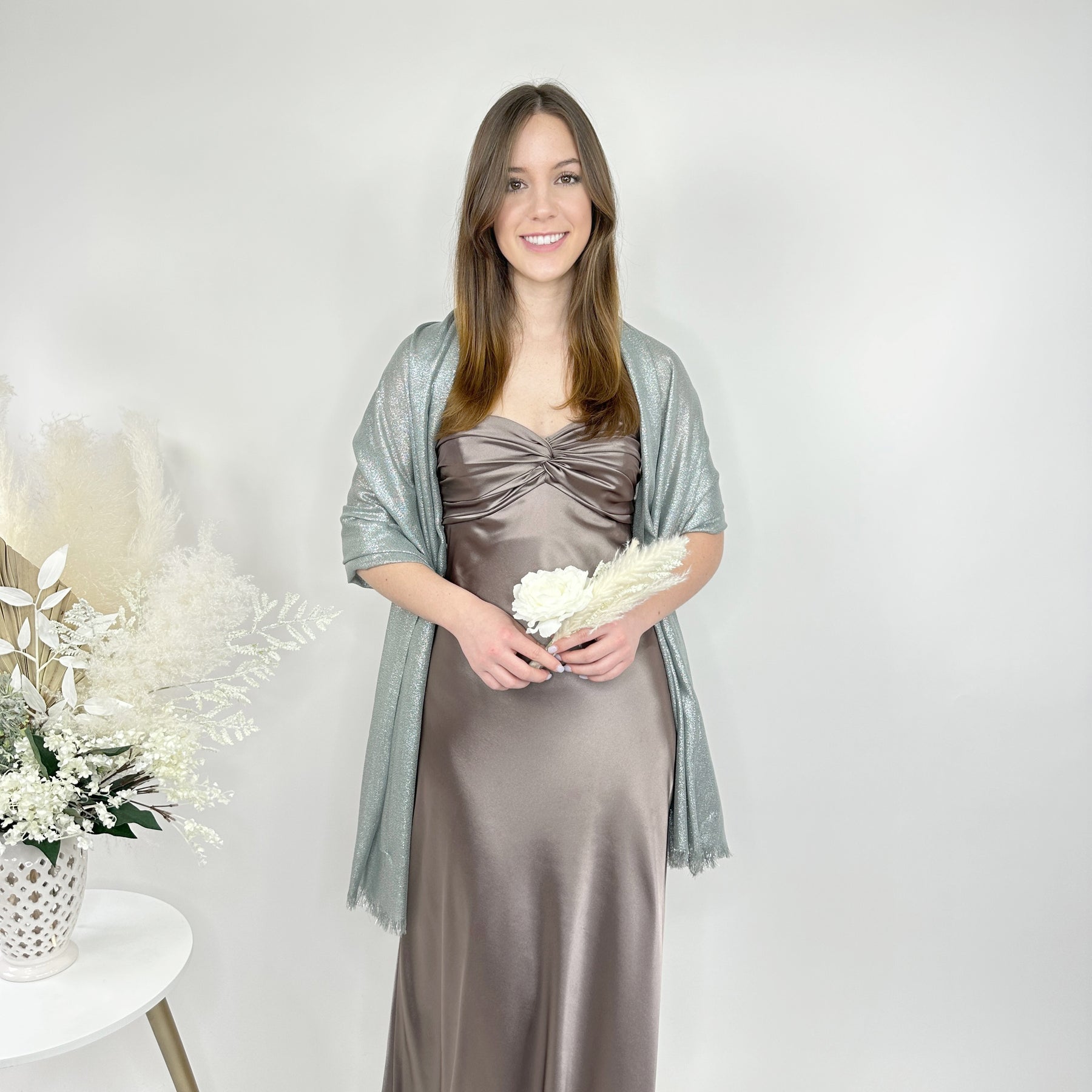 Silver Metallic Luxury Shawl