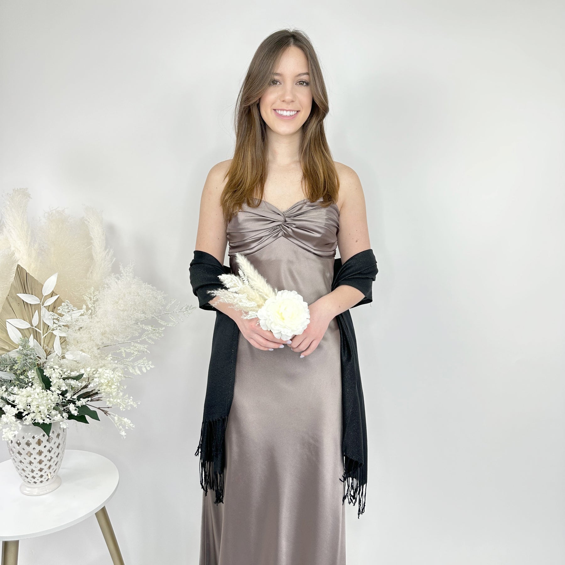 Black Metallic Pashmina Scarf