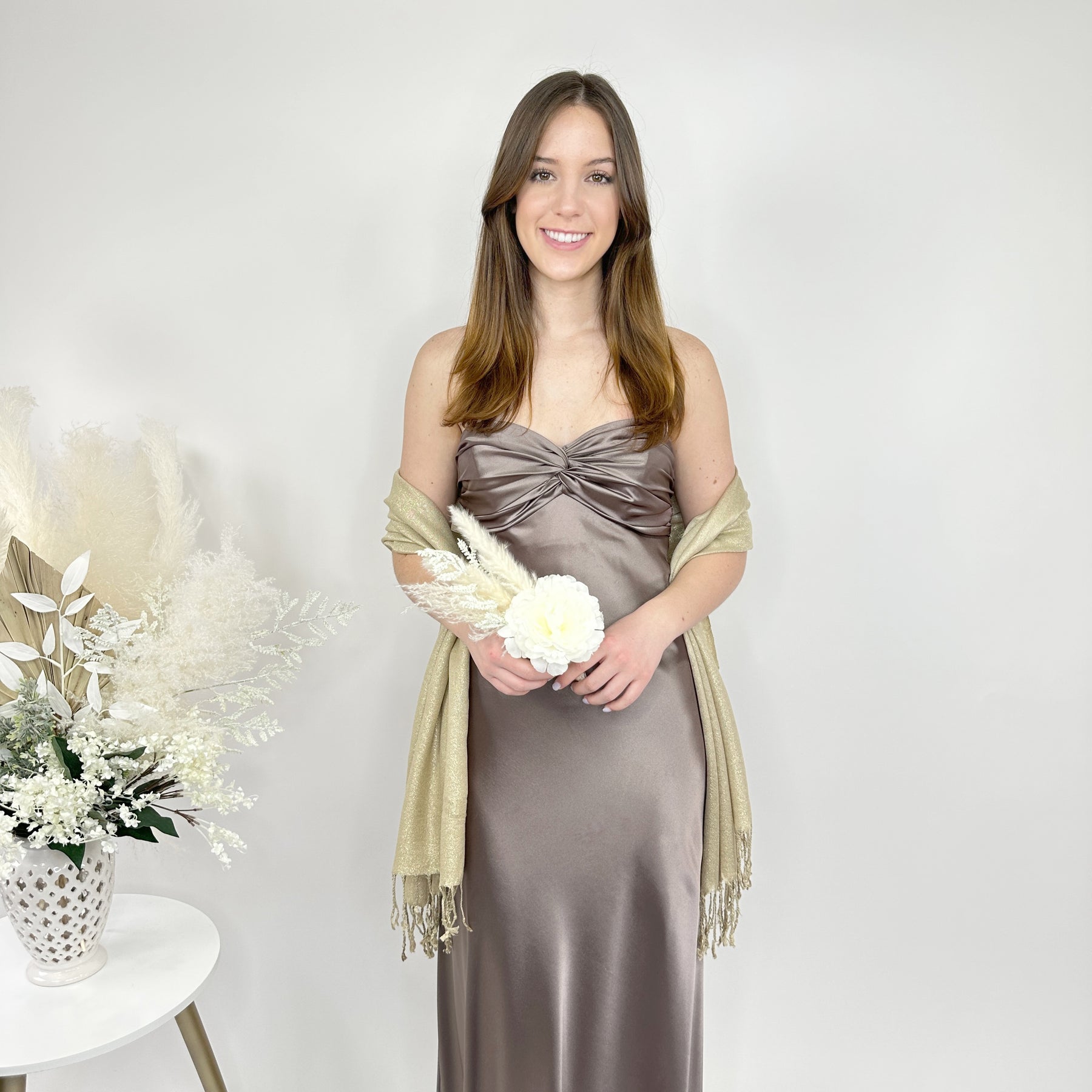 Gold Metallic Pashmina Scarf