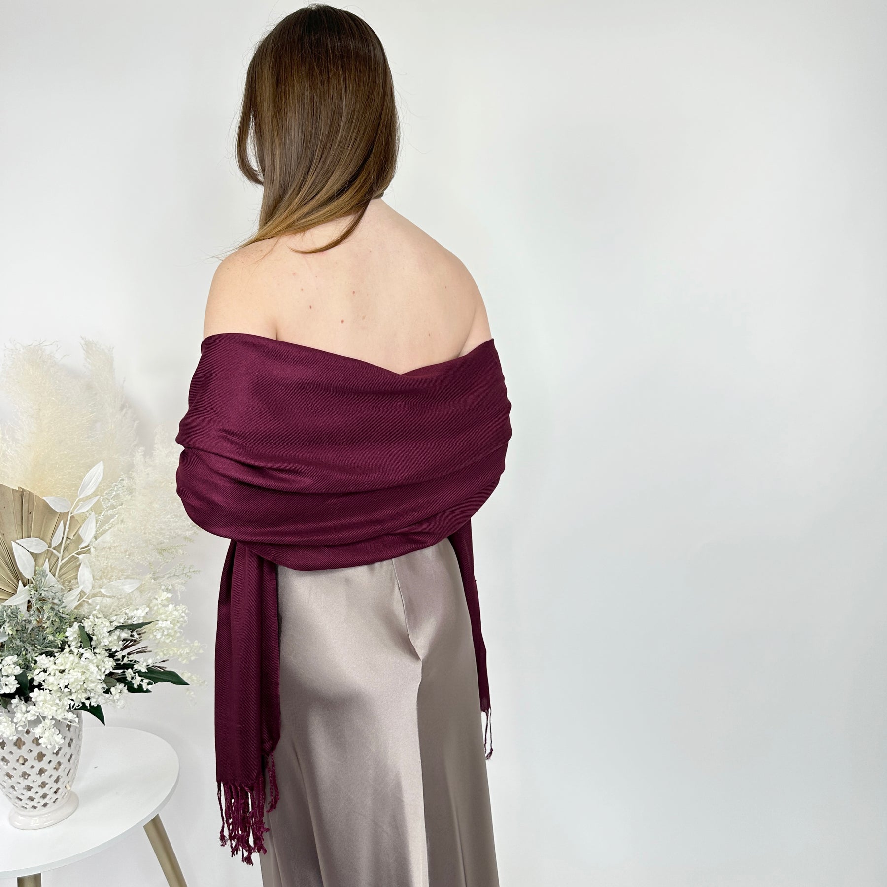 Wine Pashmina Shawl