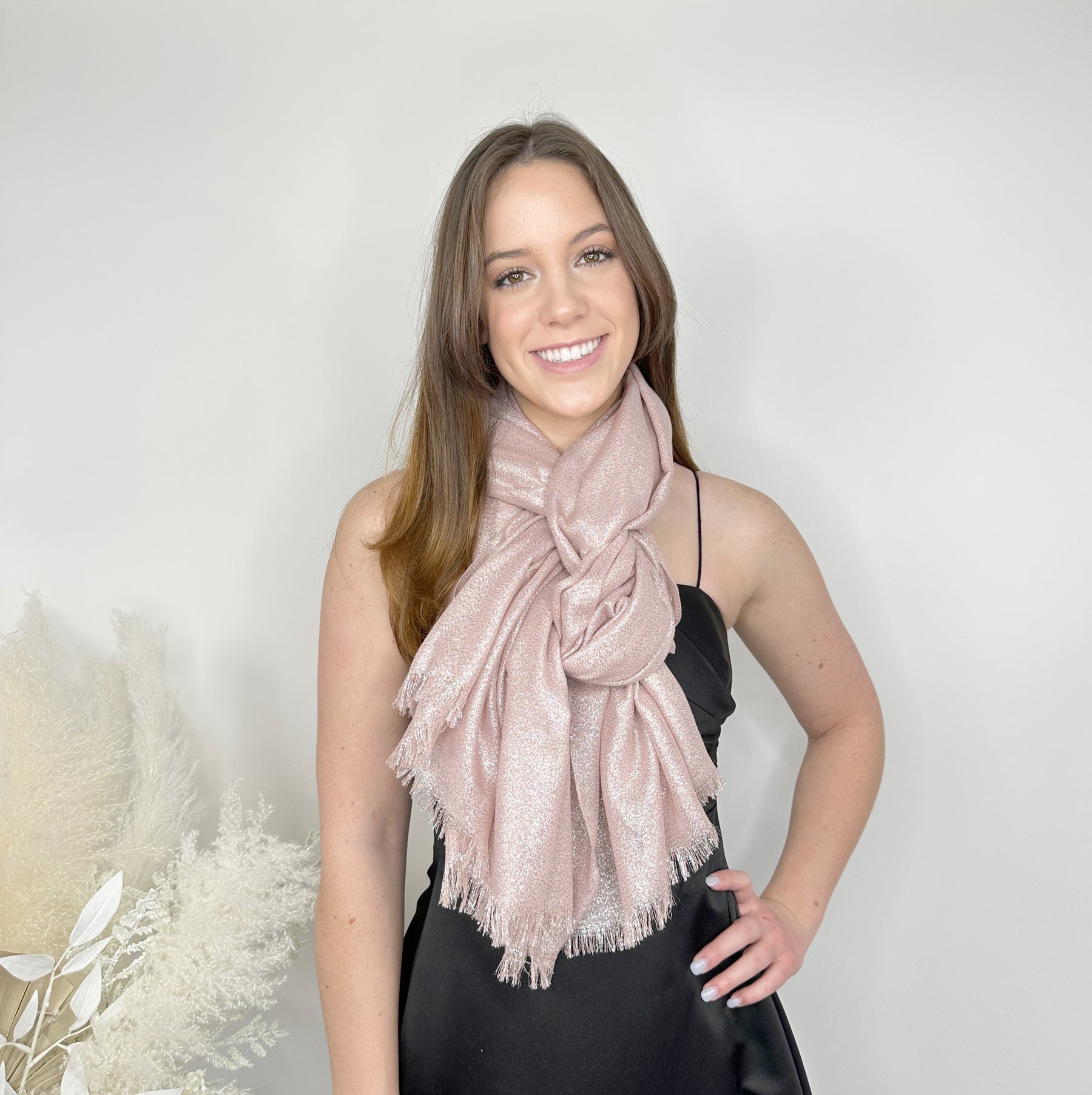 Blush Metallic Luxury Shawl