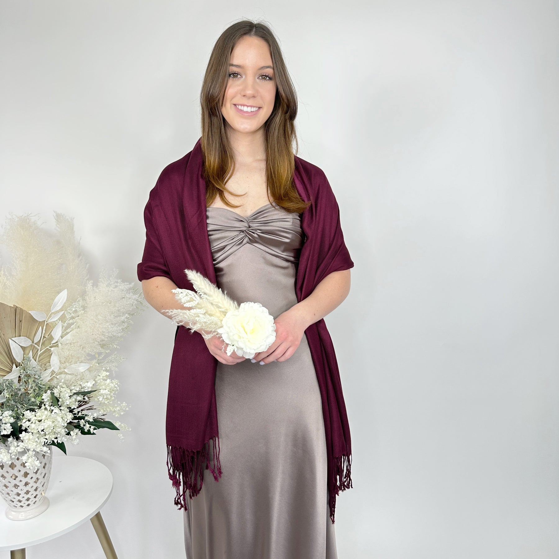 Wine Pashmina Shawl