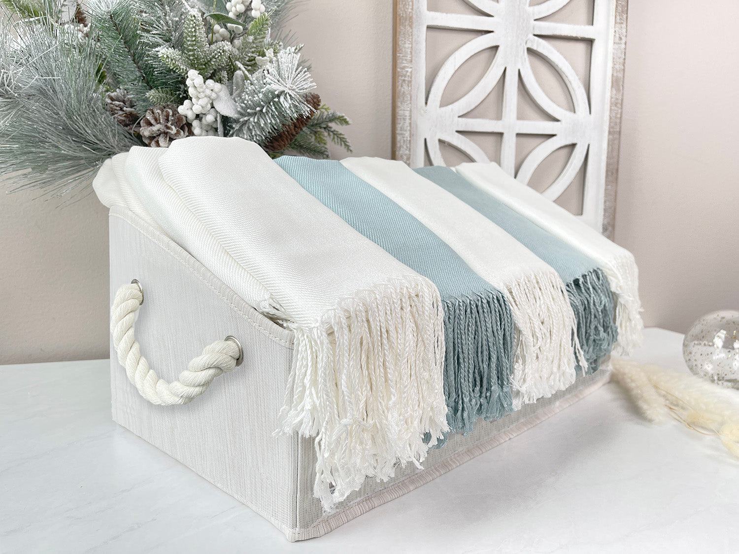30 Sage & Ivory Pashmina Bundle - Wedding Favors, Bridal Shower, Bridesmaid Gift