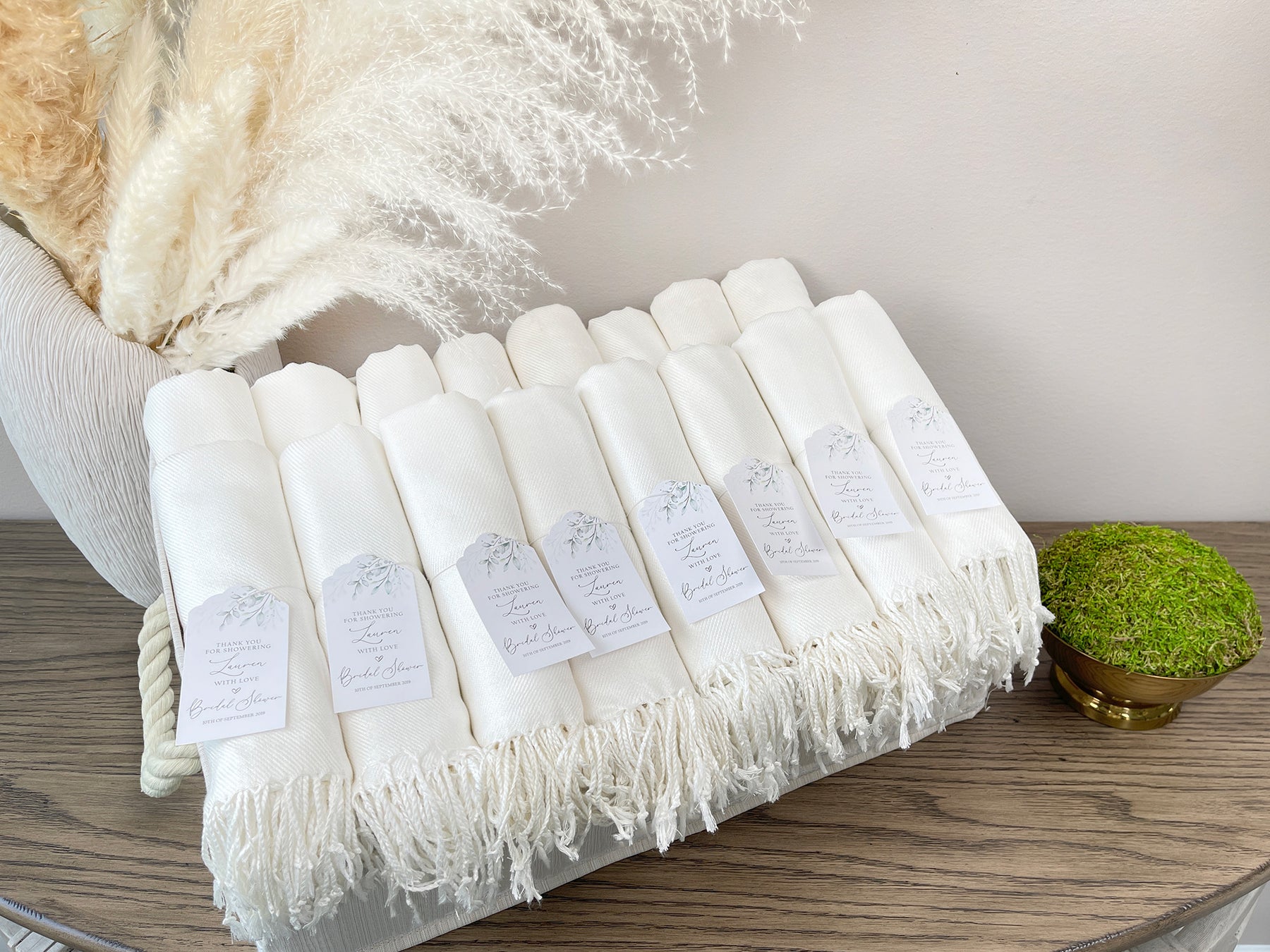 30 Ivory & Hang Tag Pashmina Bundle - Wedding Favors, Bridal Shower, Bridesmaid Gift