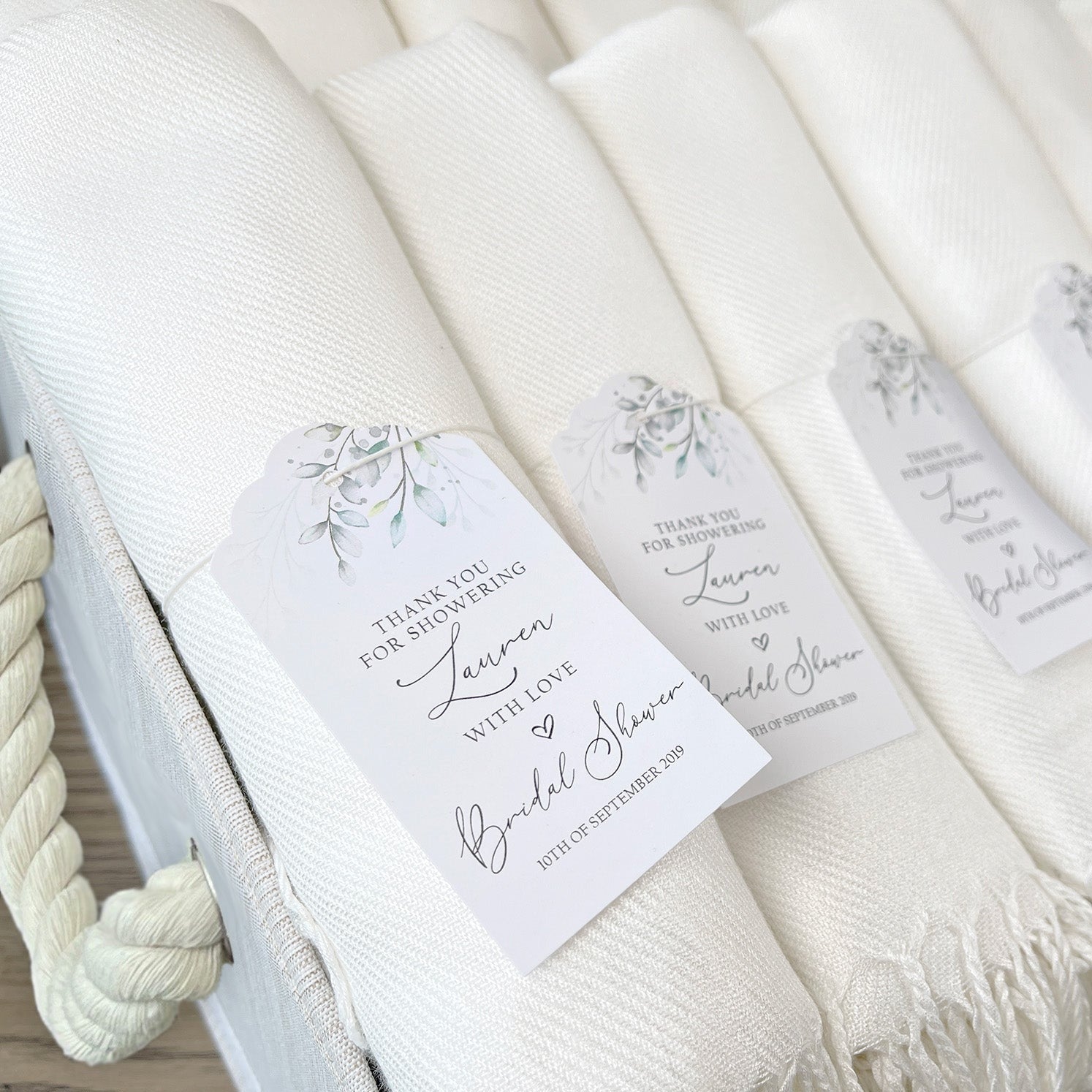 30 Ivory & Hang Tag Pashmina Bundle - Wedding Favors, Bridal Shower, Bridesmaid Gift
