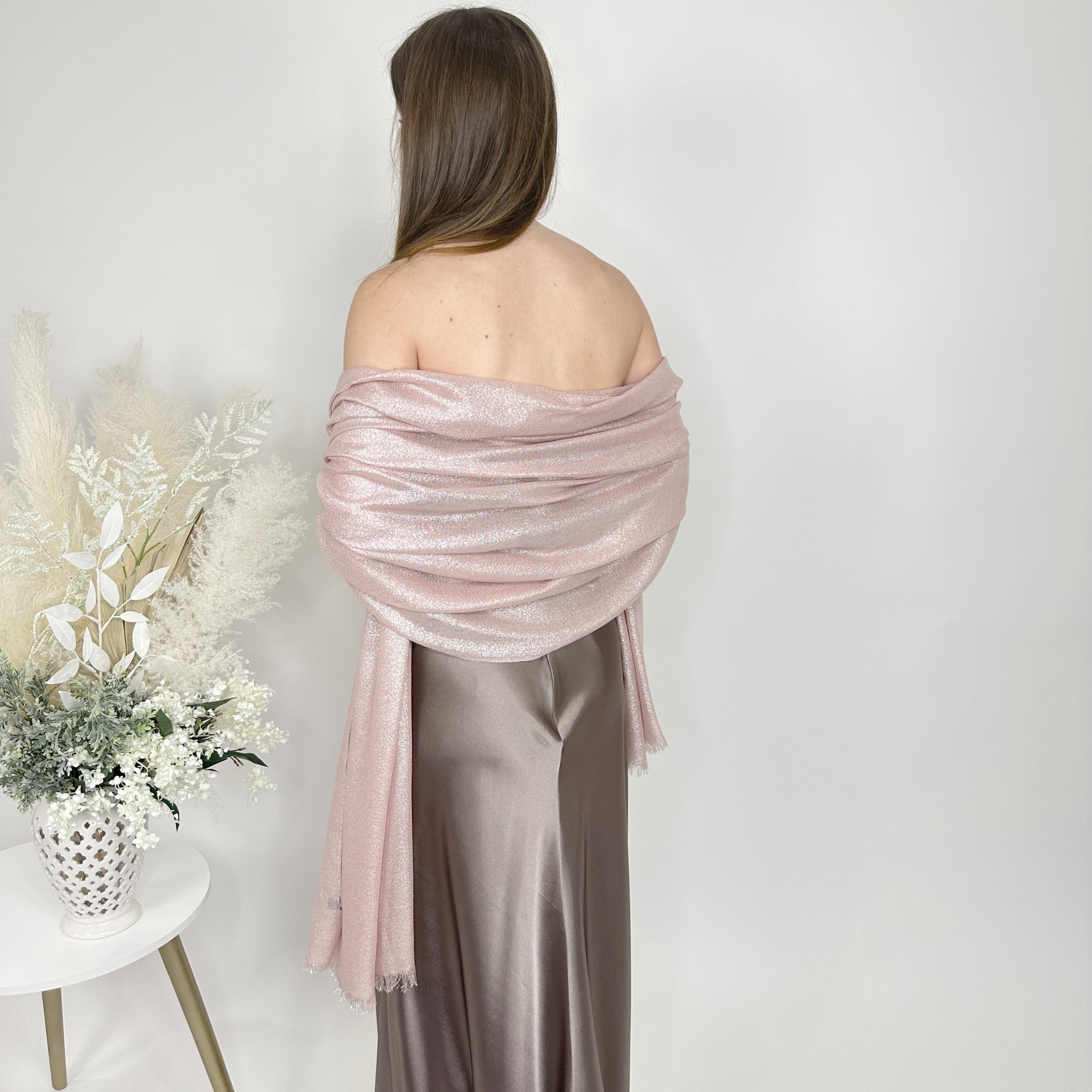 Blush Metallic Luxury Shawl