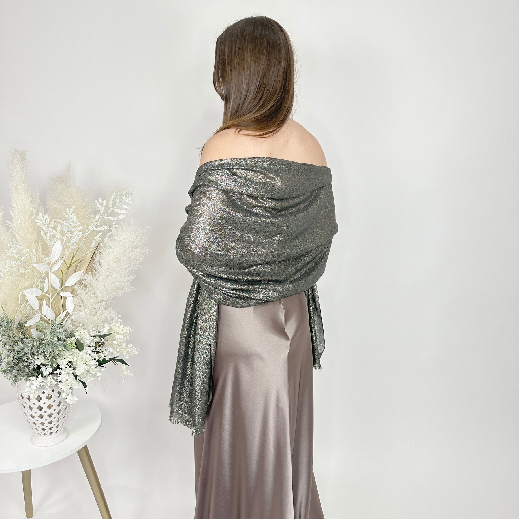 Black Gold Metallic Luxury Shawl