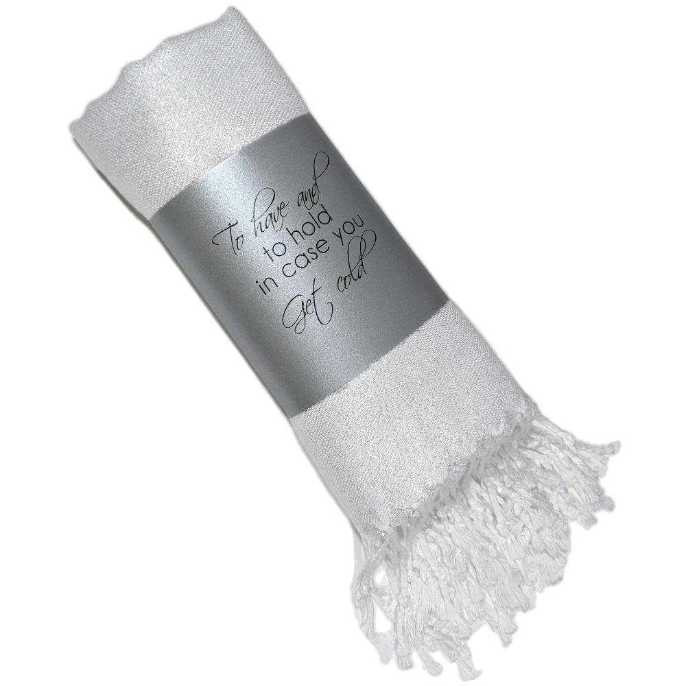 White Metallic Pashmina Scarf