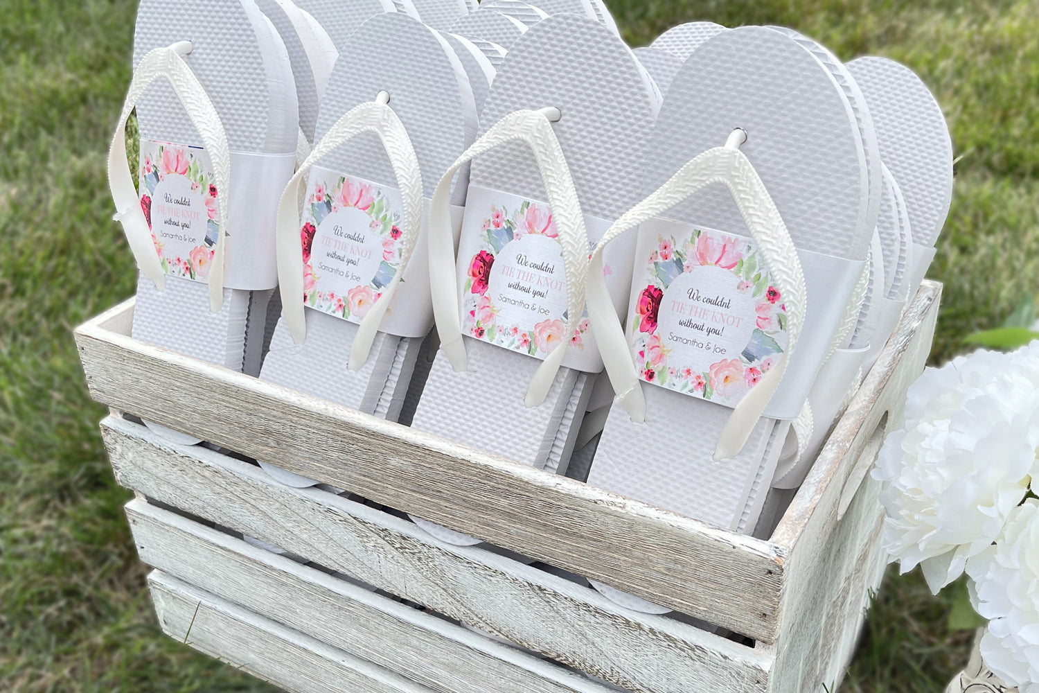 Rustic Crate Wedding Flip Flop Bundle (20 Pairs)