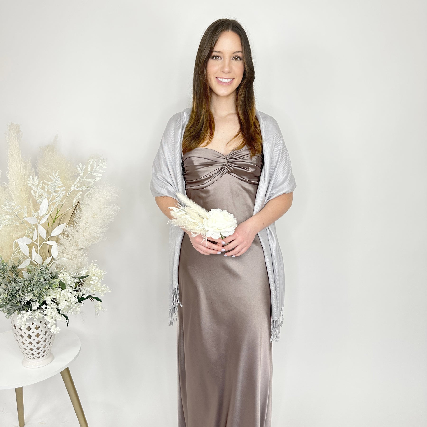 Silver Pashmina Scarf