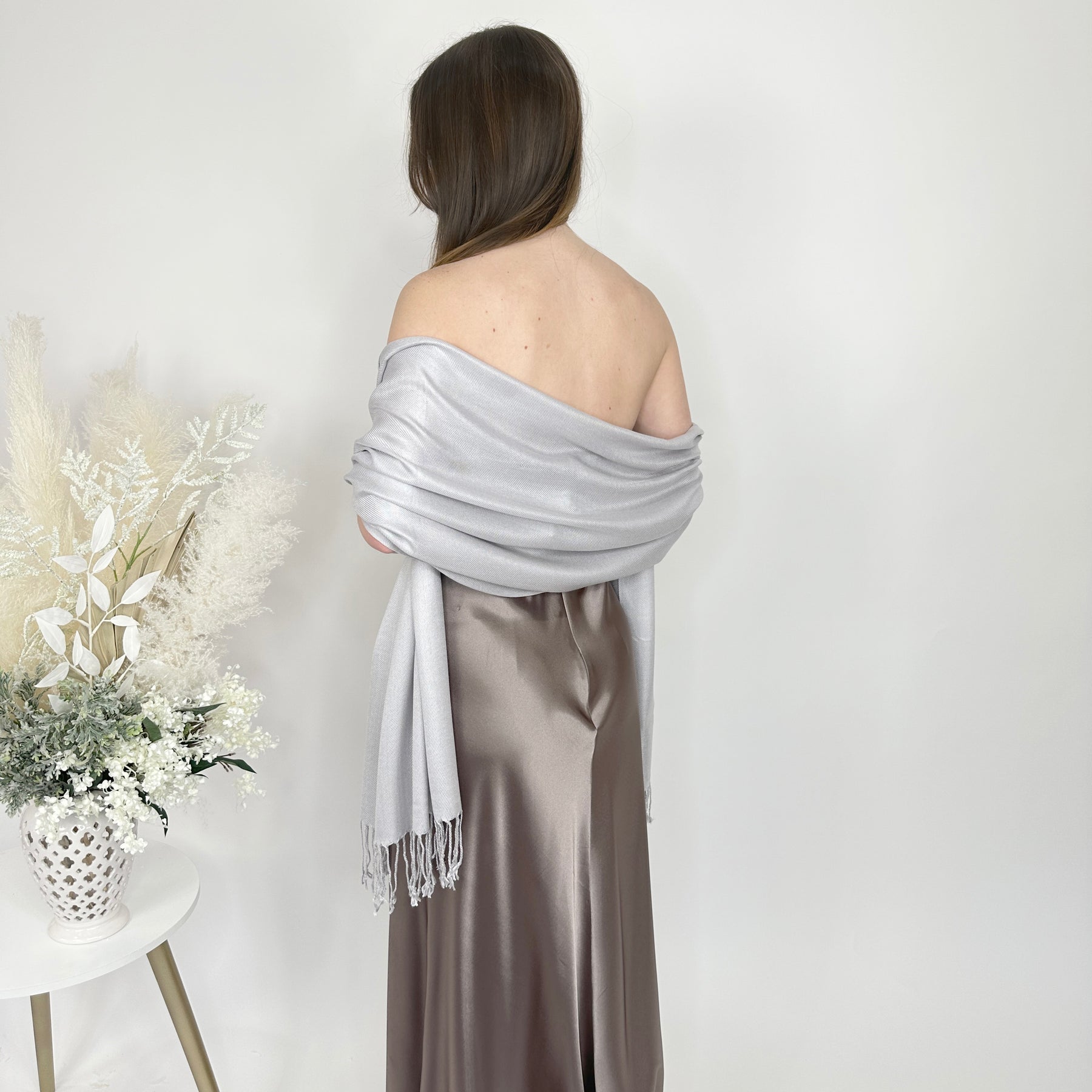 Silver Pashmina Scarf