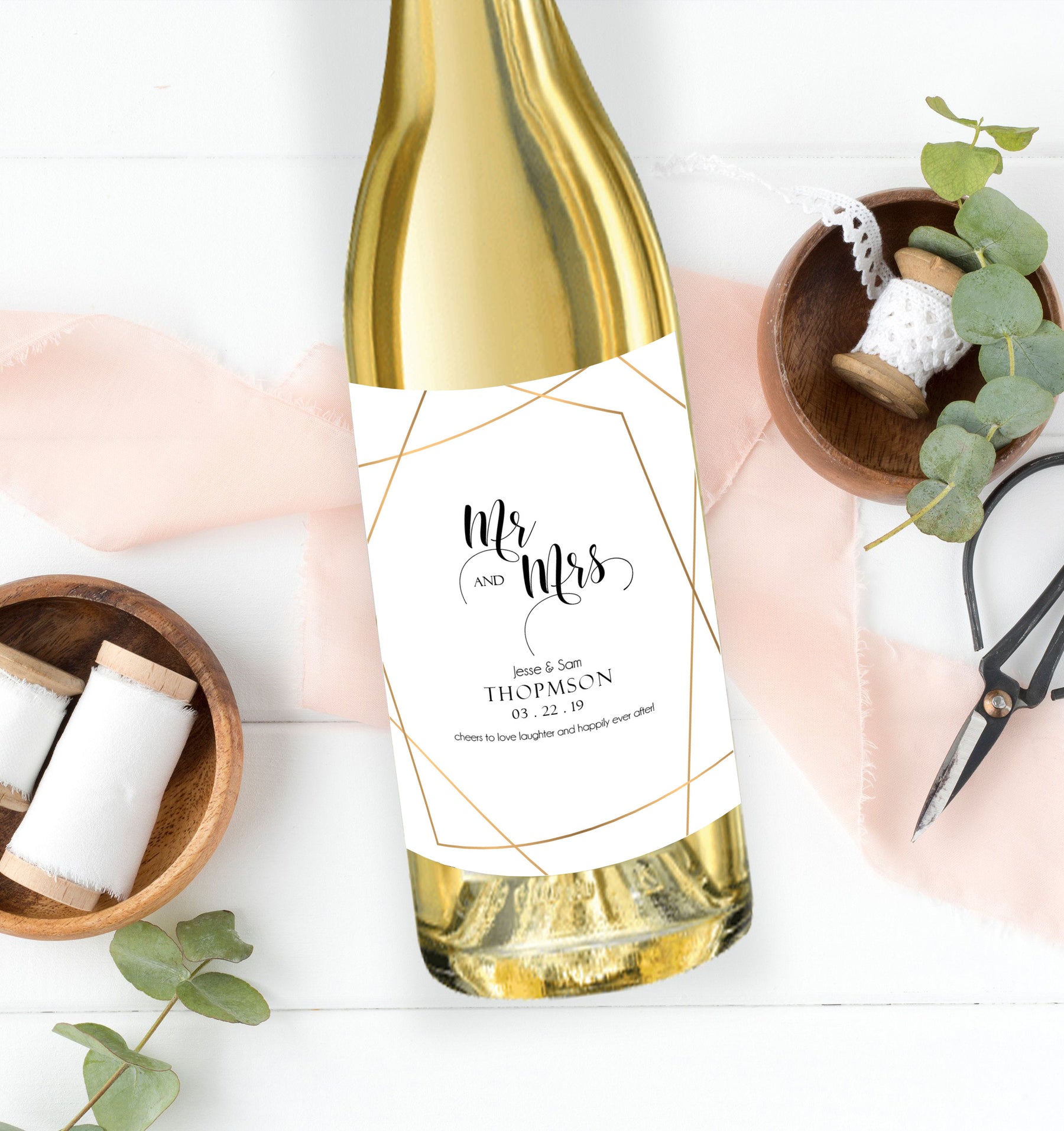 Wedding Wine Label Style 29 - Set of 2