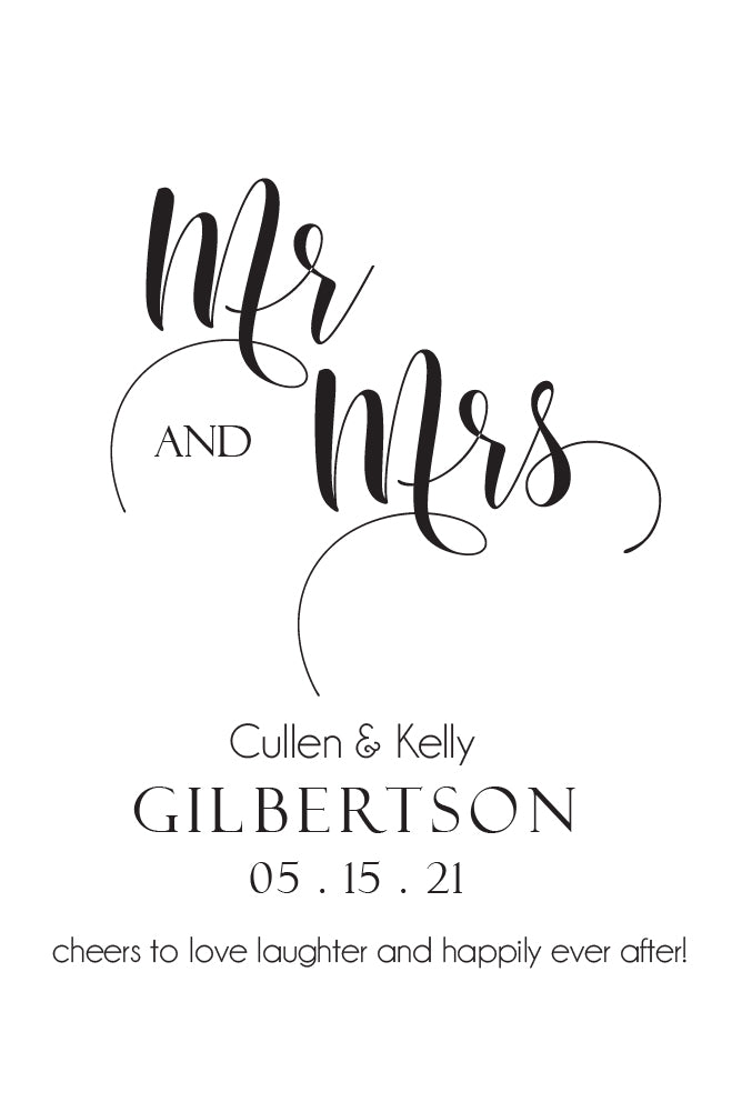 Wedding Wine Label Style 0 (No Frame/Styling) - Set of 4