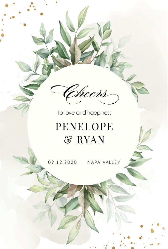Wedding Wine Label Style 10 - Set of 4