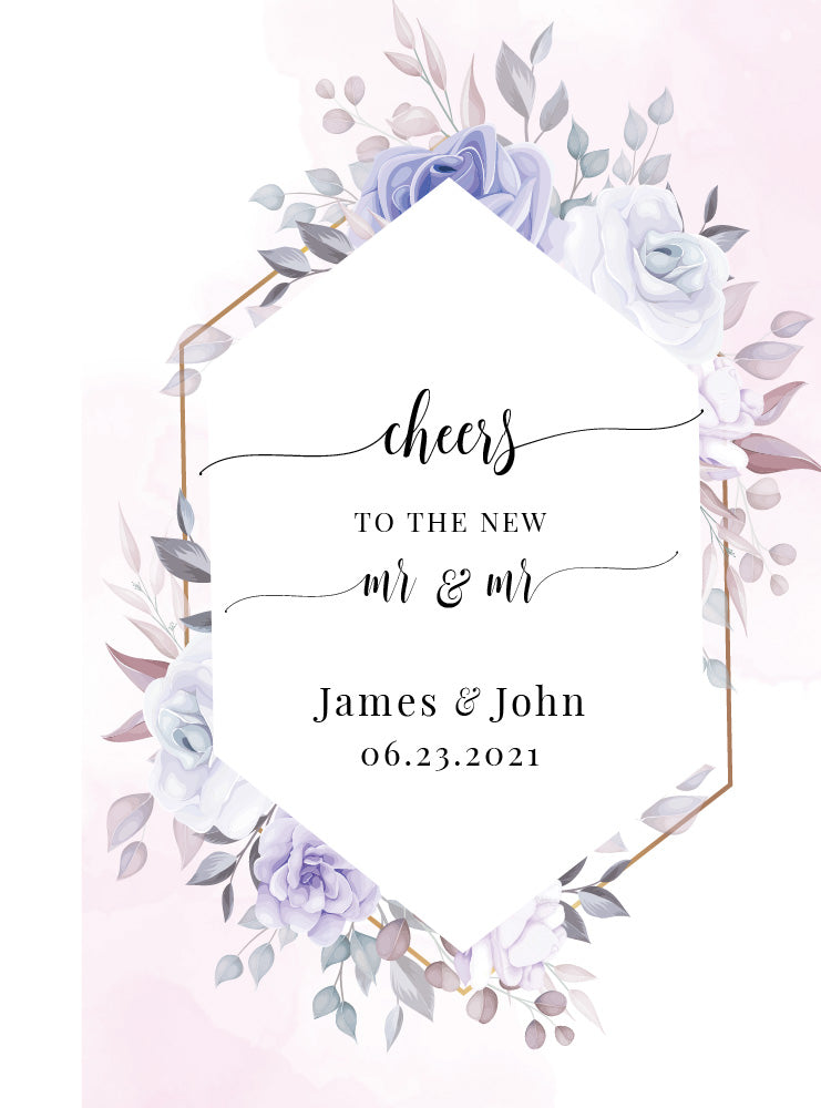 Wedding Wine Label Style 18 - Set of 2