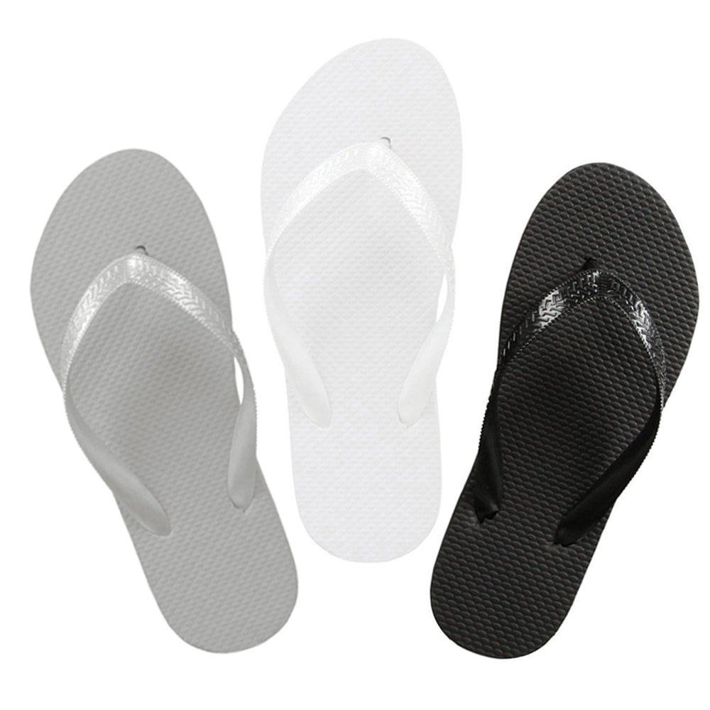 White, Silver & Black Flip Flops in Bulk, 60 pairs