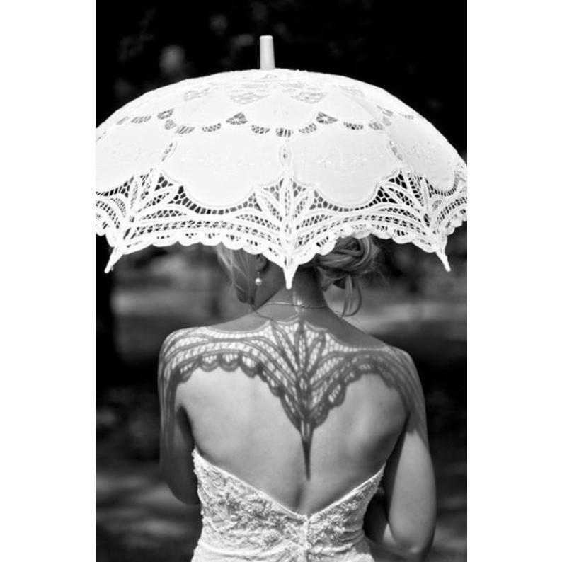 Bridal Lace Parasol Umbrella - Reception Flip Flops