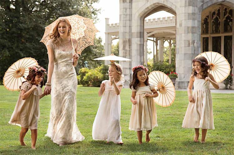 Bridal Lace Parasol Umbrella - Reception Flip Flops